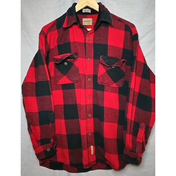 CE Schmidt Workwear Other - CE Schmidt Brawny Workwear Flannel Shirt Mens Med Heavy Lined Fleece Red Black